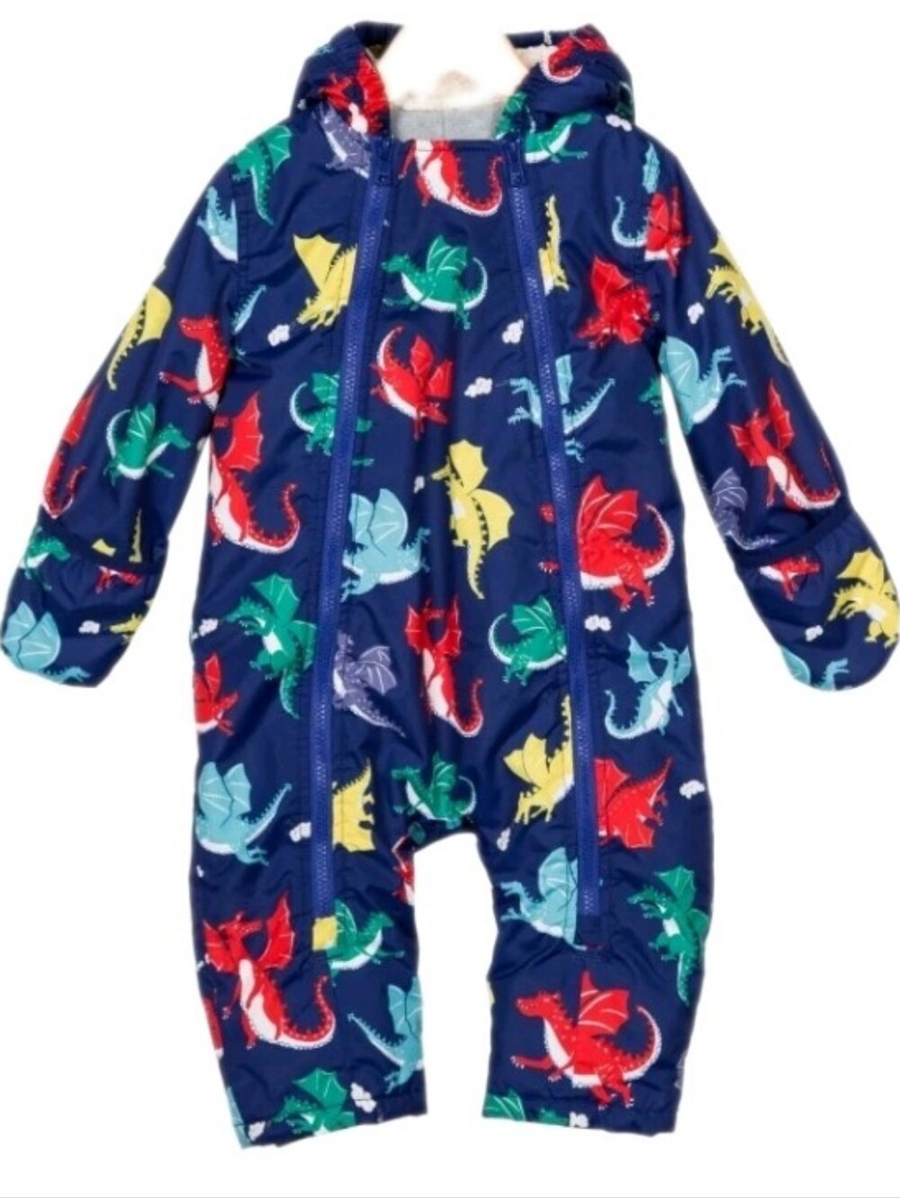 Baby Boden DRAGONS Bunting Snowsuit Waterproof Outdoor Winter Sherpa Lined
